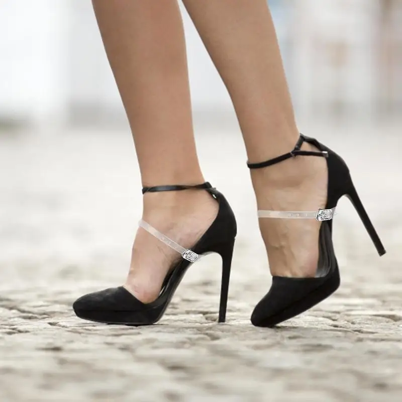 Clear Shoe Straps 1 Par Transparente Invisible Heel Straps Elastic Anti-Falling Beam Sapato Straps Tornozelo Para Salto Alto