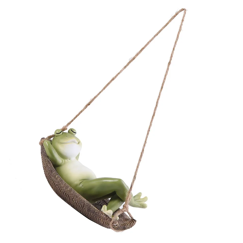 

Cute Frogs Hanging Ornament Resin Garden Decoration Swing Statues Adorable Accessories Lightweight Portable Eye-Catching