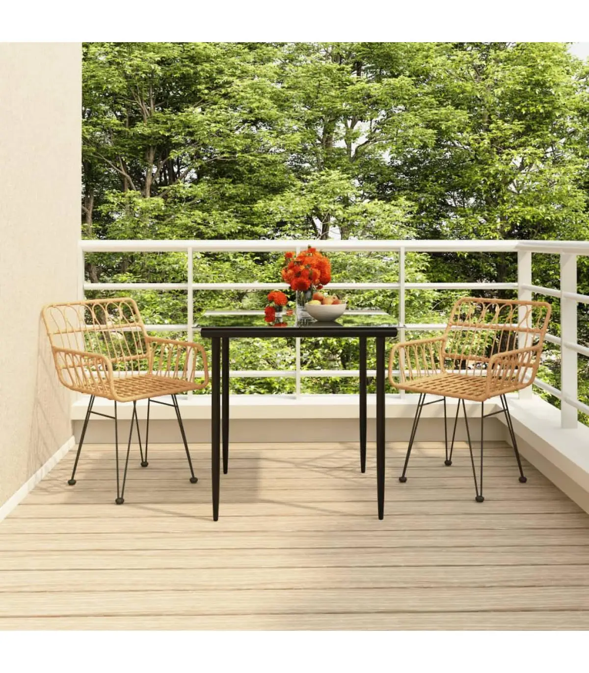 Garden sets garden dining set 3 pieces synthetic rattan