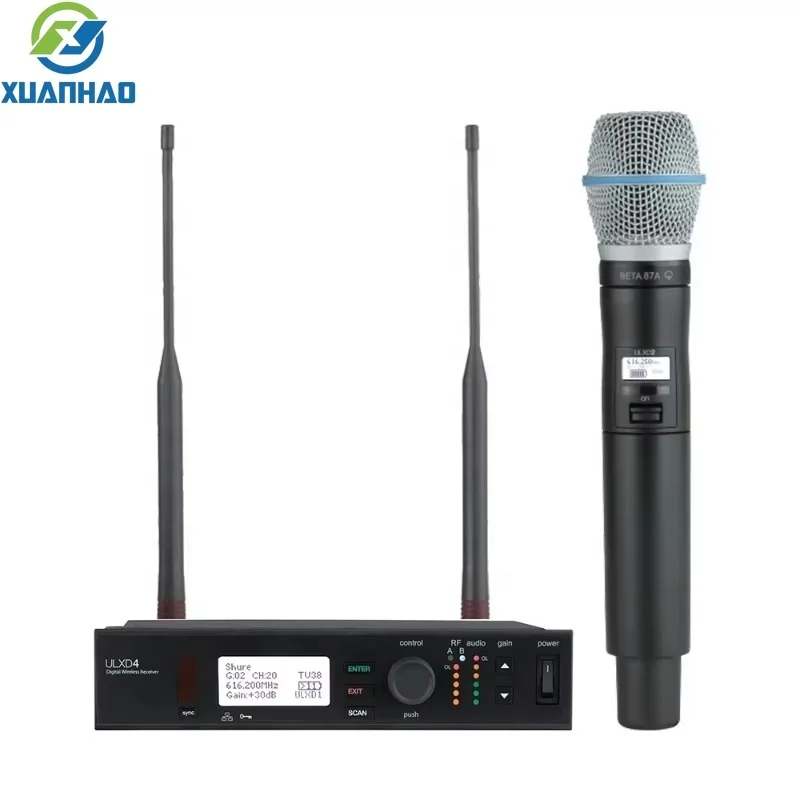 Portable Professional UHF Metal Wireless Handheld ULXD4 BETA87A Microphone System XLR Connector For Church