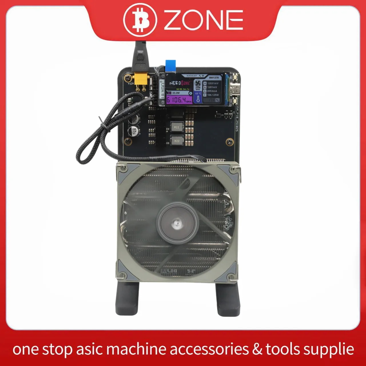 NerdQaxe++ Rev6 Silent Bitcoin Miner 6th/s 100w Dual Cooling Fan Open-Source Mining Machine