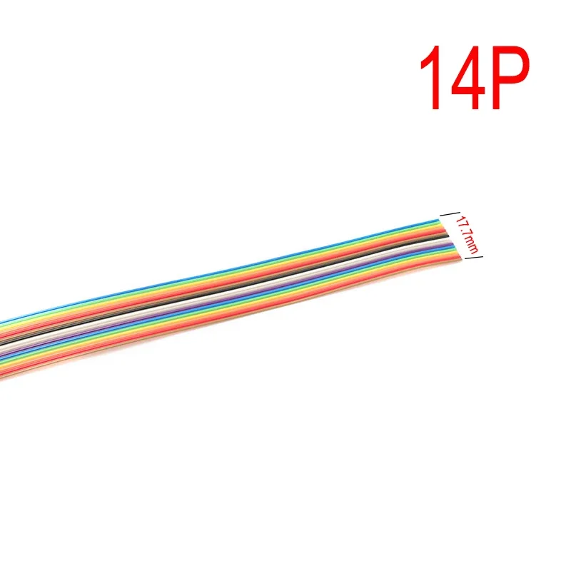 14P 5M 1.27mm DuPont Cable Rainbow Flat Line for DIY