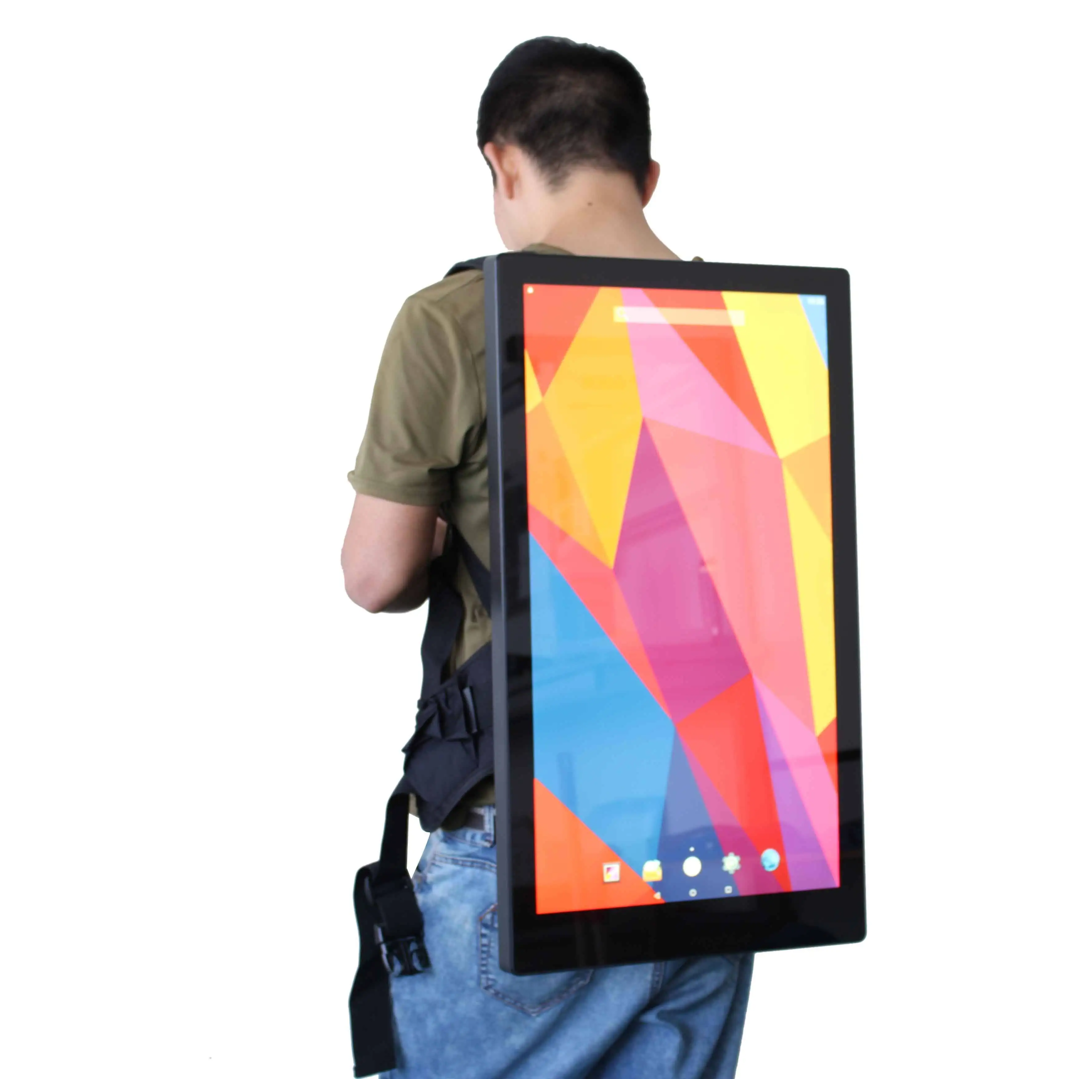 

Factory Price 32 Inch LCD Walking Portable Backpack For Advertising With Outdoor Display Advertising Lcd Display