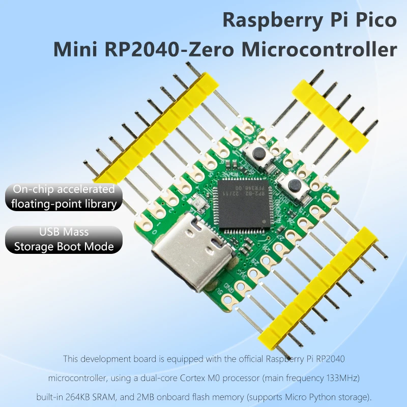 LIZAO RP2040-Zero Mini Development Board RP2040 Dual Core Type-C USB Microcontroller for Arduino MicroPython DIY Projects