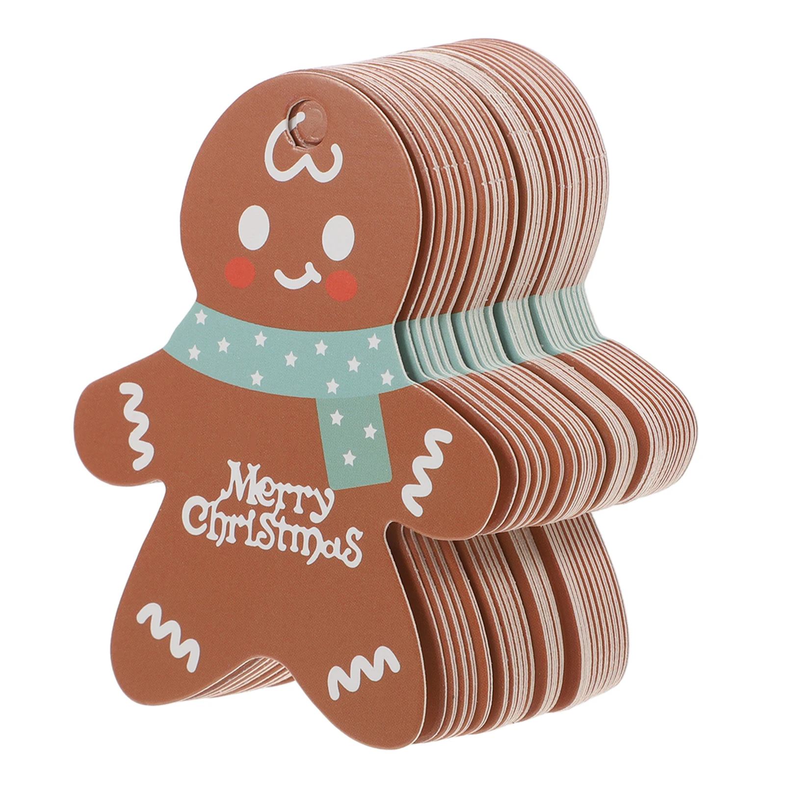 

50Pcs Festive Gingerbread Tags Christmas Hanging Labels For Gift Wrapping Xmas Present Decoration Cards