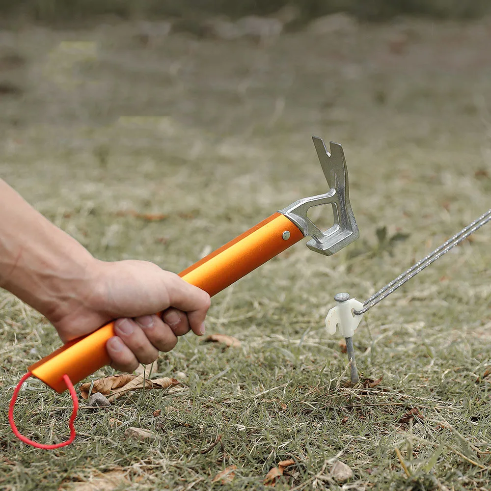 Outdoor nail hammer light weight camp hammer bottle lifter aluminum alloy handle canopy multifunctional camping hammer