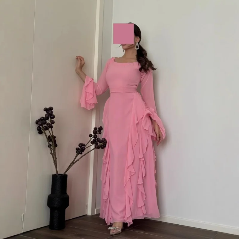 

2025 Spring/Summer New Foreign Trade European and American Women's Clothing Middle East Chiffon Wave Dress