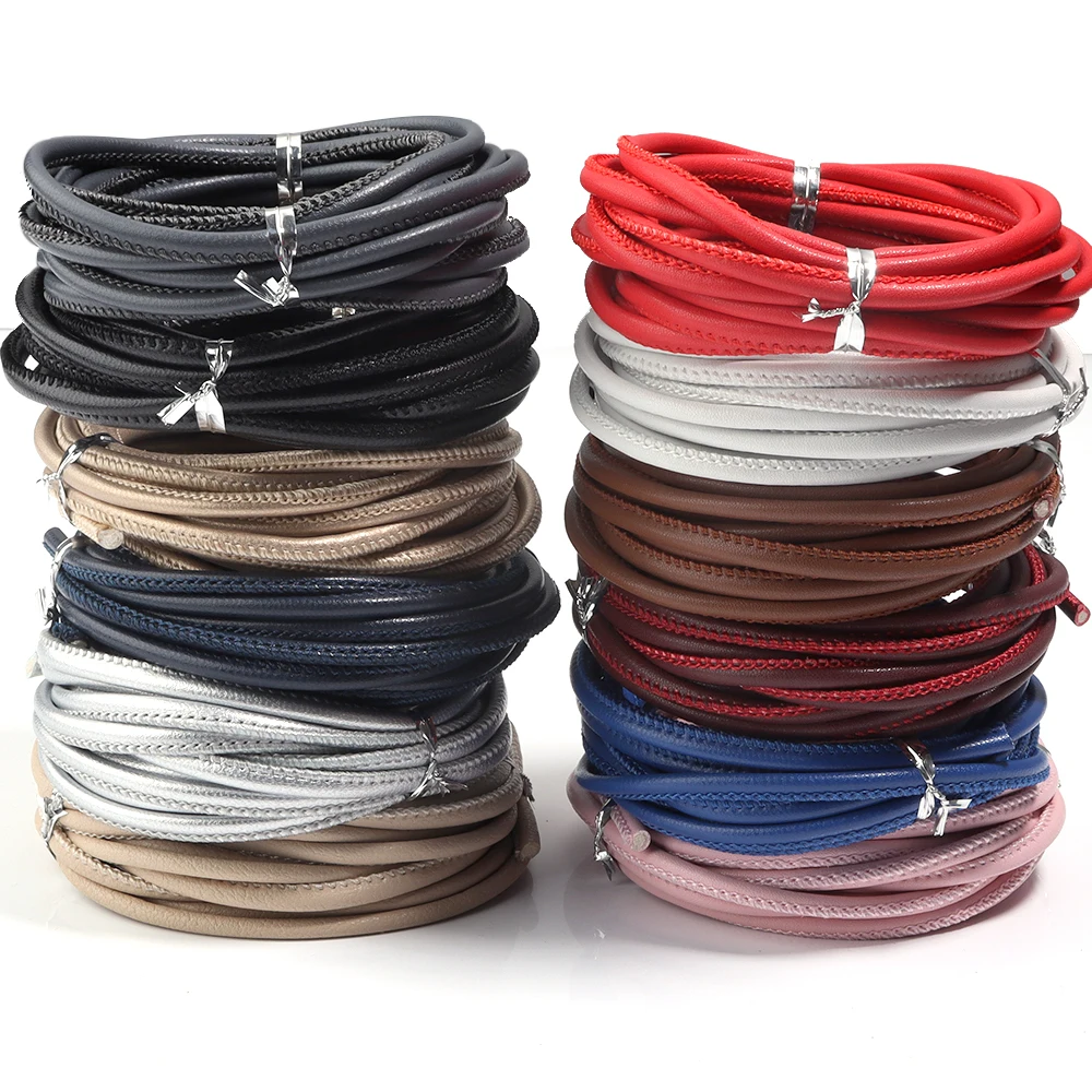 5yards/lot Faux Sheepskin PU Leather Strap Colorful Suede Leather Cord String Rope For DIY Jewelry Making Necklace Bracelet