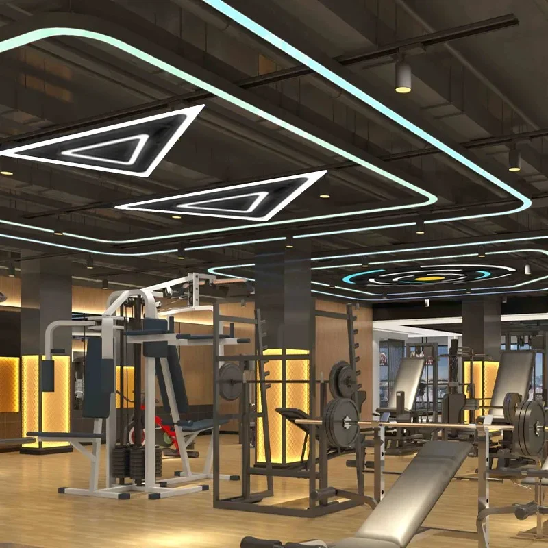 LED special-shaped light basketball court supermarket/gym video game city chandelier industrial wind return letter shape lamp view 5