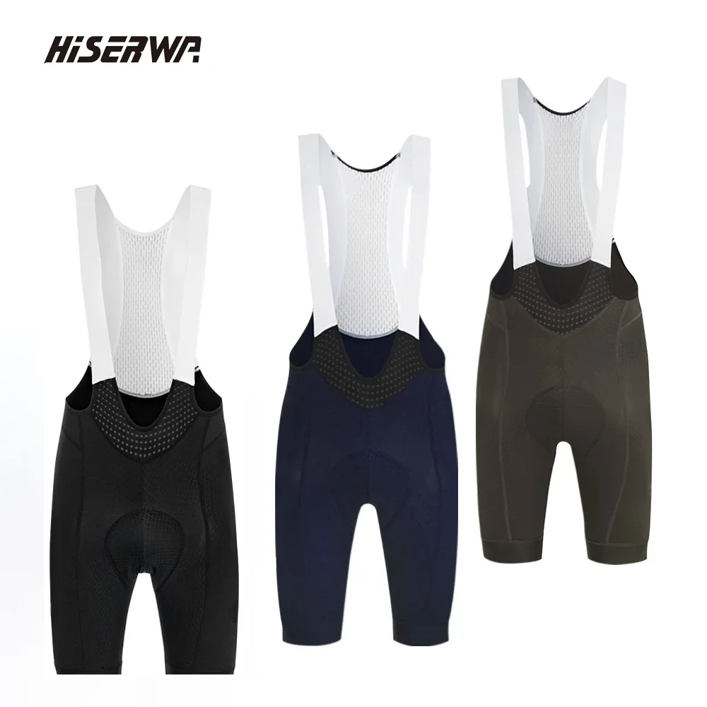 

HISERWA Cycling Bibs Shorts Men Tights Outdoor Wear Bike Bib Mtb Road Race Pants 6 Hours Cycling Padded Bicycle Bib Quick-Dry