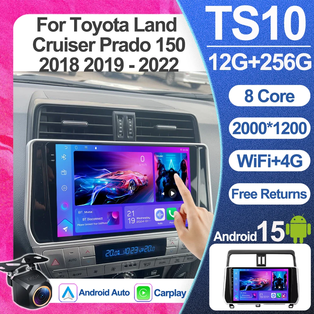 

Android 16 For Toyota Land Cruiser Prado 150 2018 2019 - 2022 Carplay Gps Navigation 5g Wifi Bluetooth Car Multimedia Player Rds