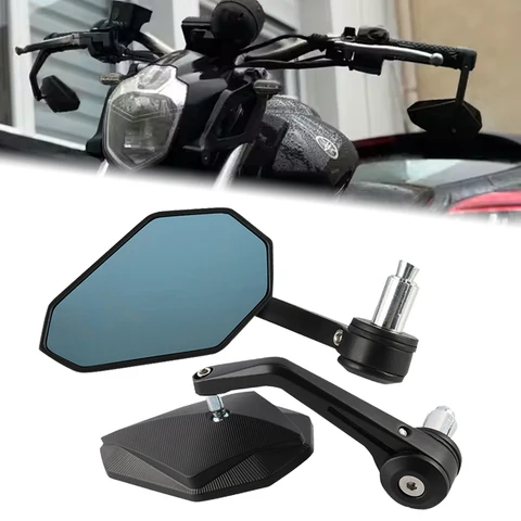 Зеркала заднего вида на руль мотоцикла 7/8 дюйма для Ducati, Honda CB650R, Kawasaki, Yamaha MT03, SV650, Suzuki GSXS750, Benelli