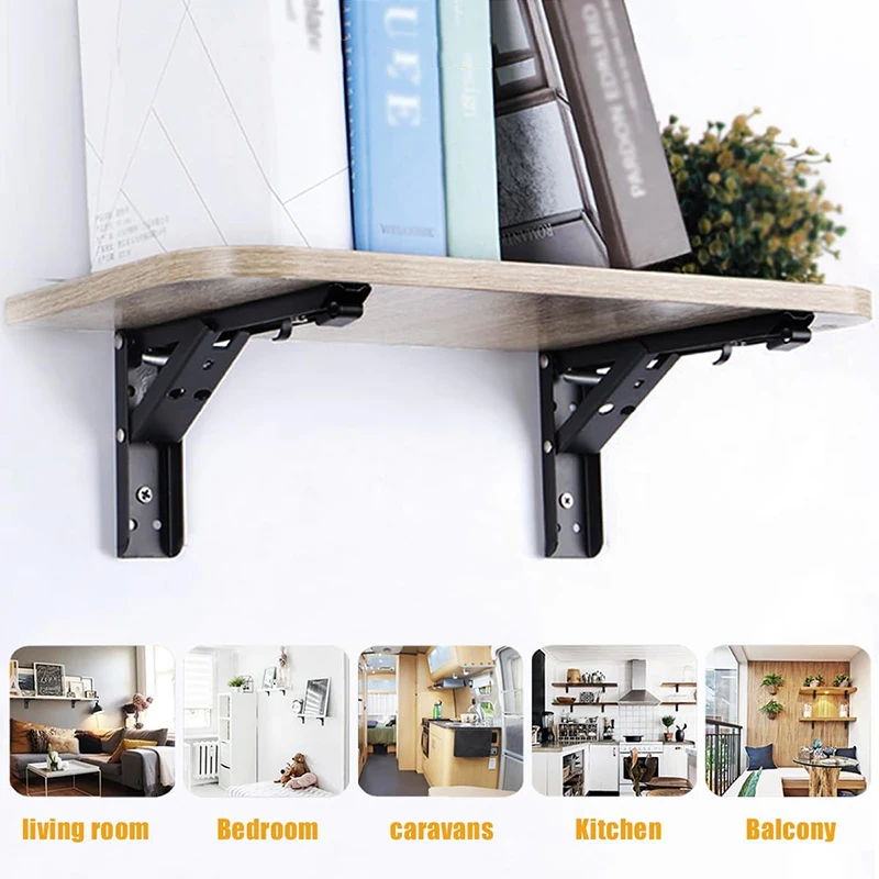 Bracket Triangular Folding Partition Heavy Duty Metal DIY Collapsible Shelf Hinge Accessories For Work Bench Furniture Hinge