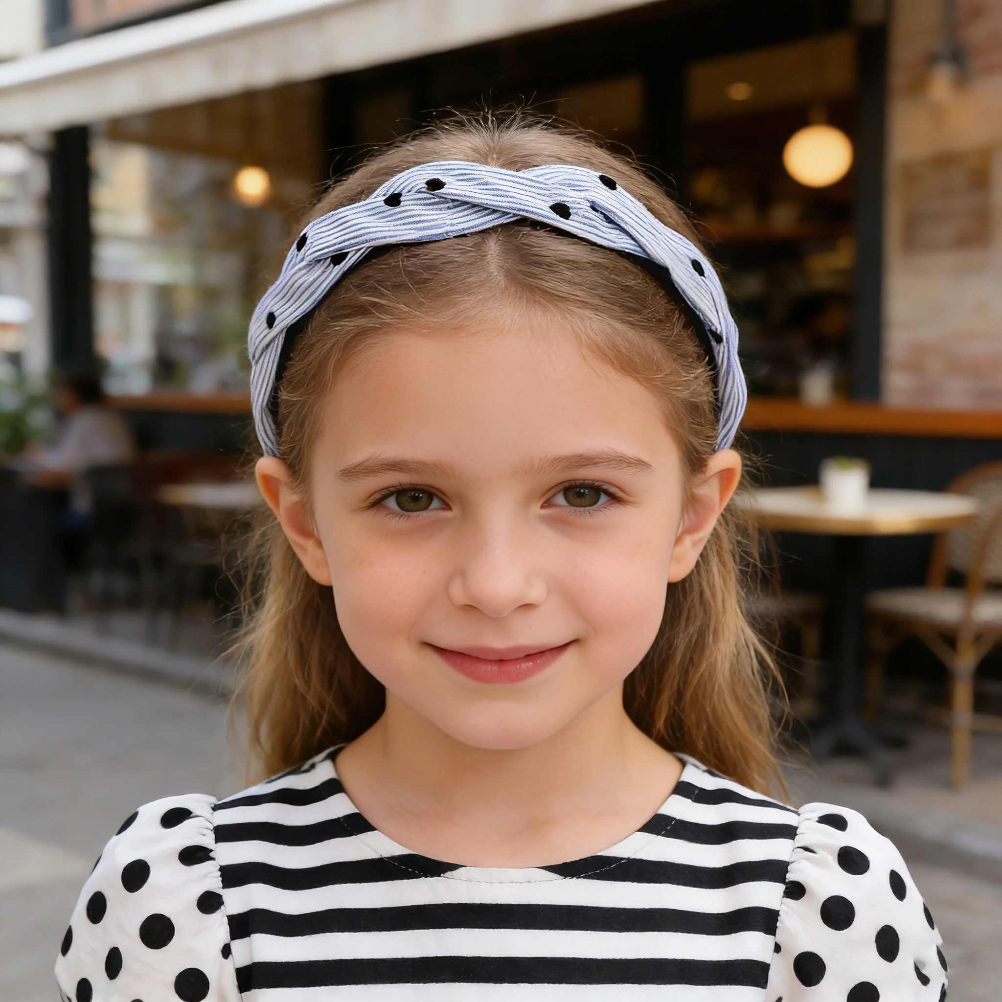 2026 New Preppy Style Gingham Braided Headband for Girls Blue Plaid Soft No Slip Hair Accessories for Toddler Kids Fashion Gift