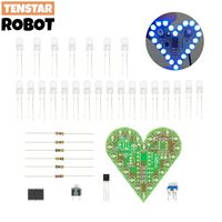 DIY Kit Heart Shape Breathing Lamp Kit Breathing LED Suite Red White Blue Green Electronic Production for Learning laboratory