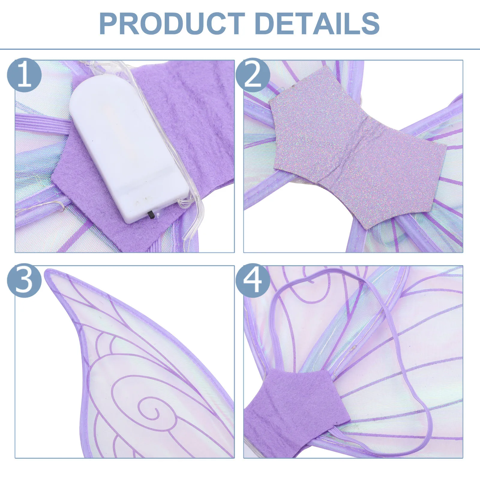 

Luminous Butterfly Wing Fairy Wings For Light Up Cosplay Prop Glow Costume Accessory For Party Festival Stage Decor