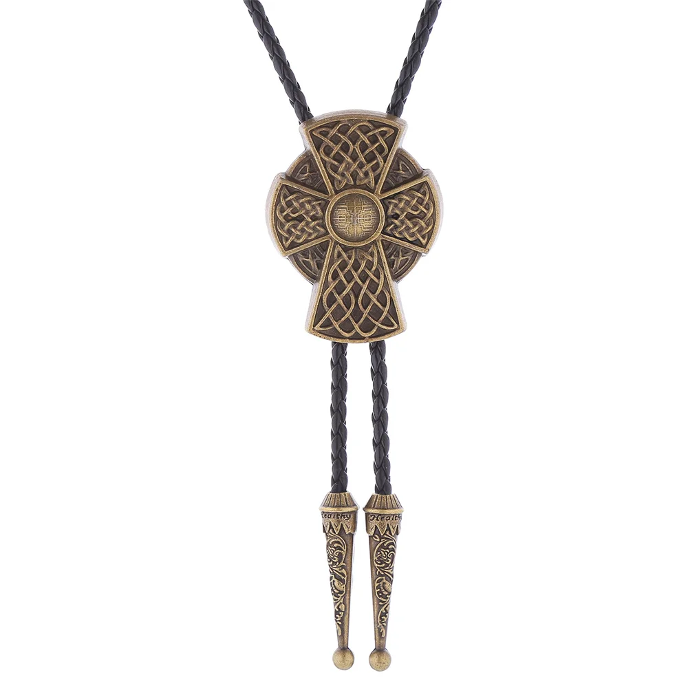 New style Celtic pattern cross bolo tie fashion accessory