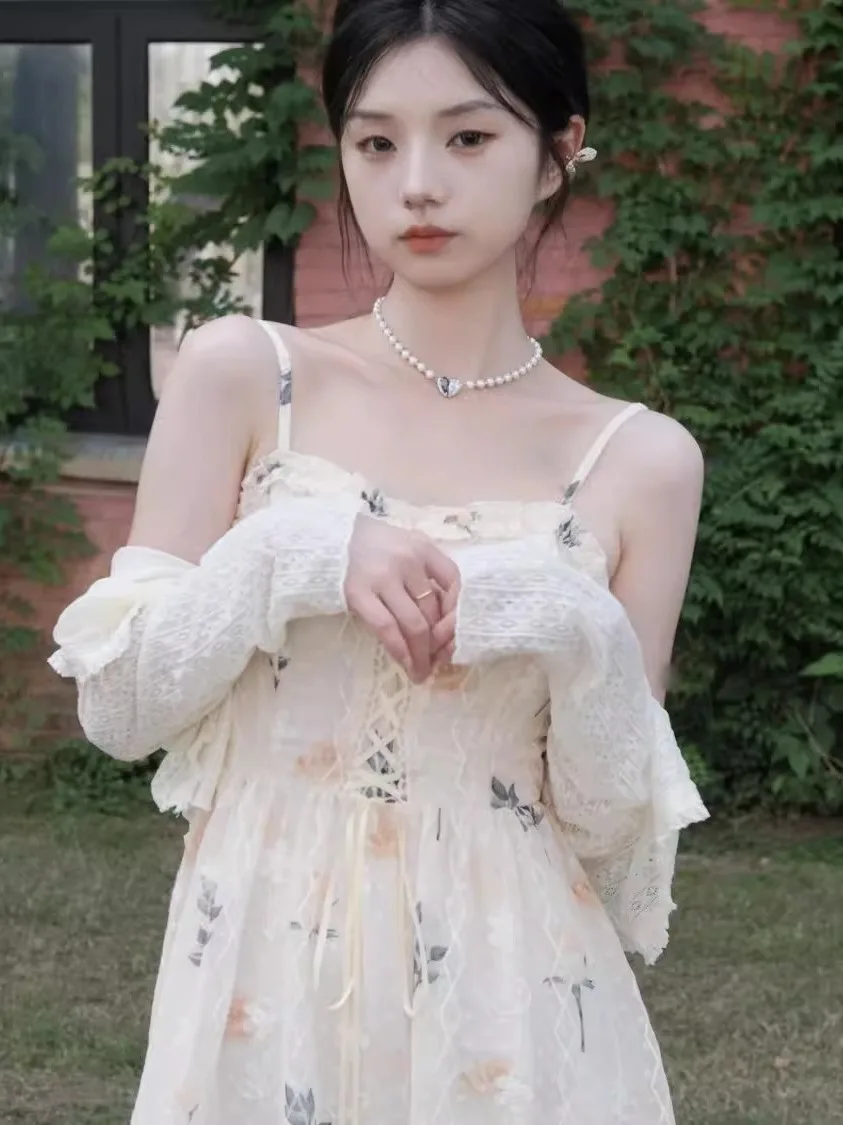 甘い花柄プリントマキシ丈スカート レディース 韓国風 Aラインスカート ロングスカート 快適なフィット感 夏 通勤スカート