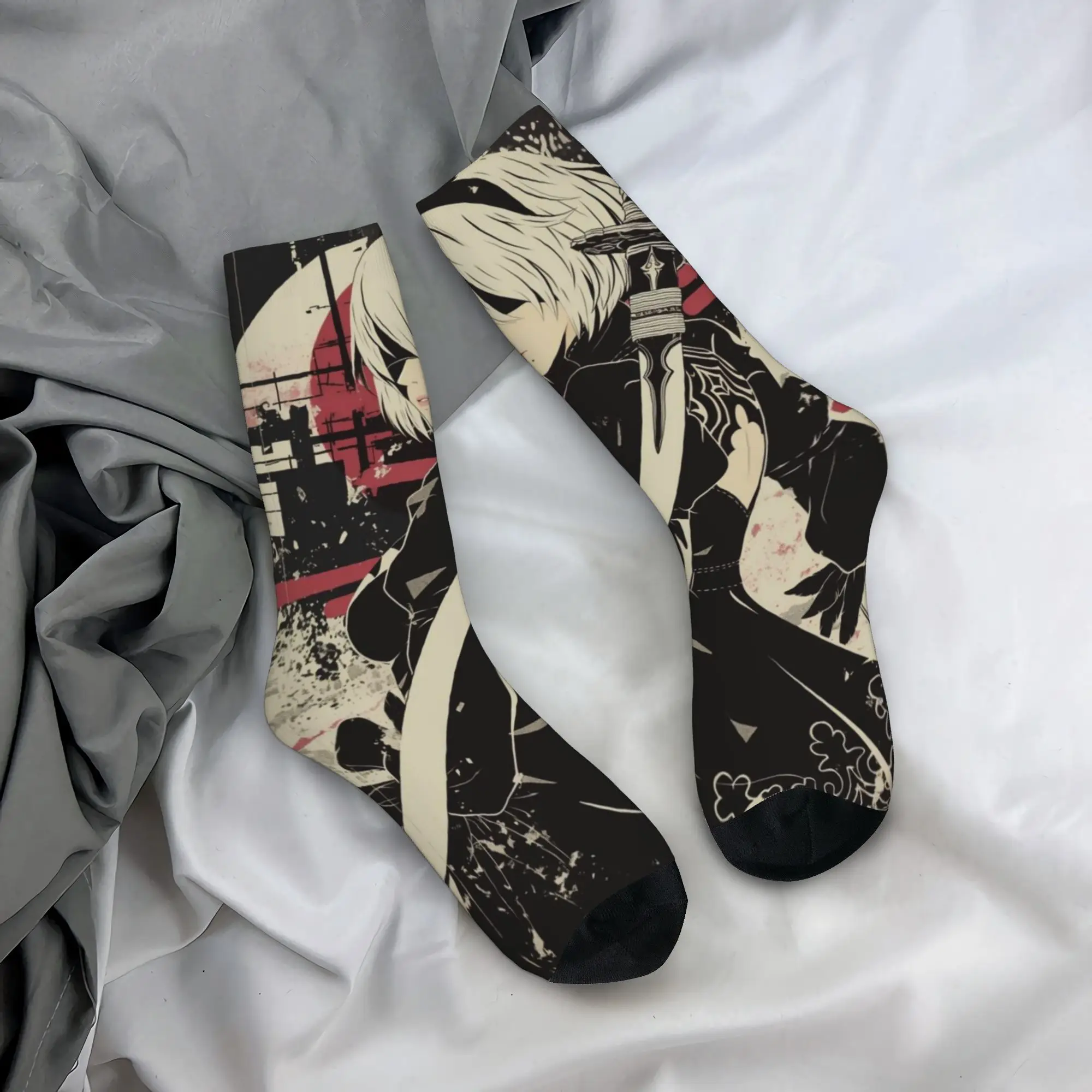 

Носки Nier Automatas, винтажные носки унисекс, мужские теплые мягкие носки, осенние носки для бега, противоскользящие носки, подарок на день рождения