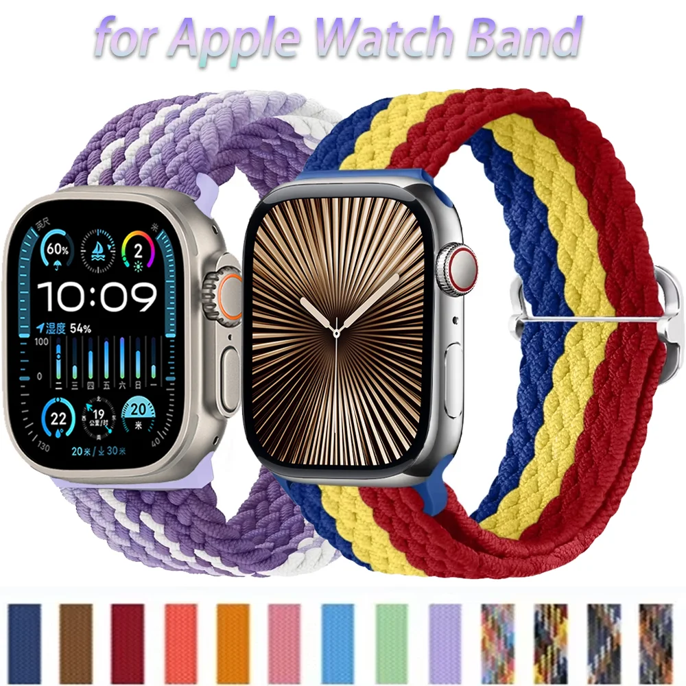 

Нейлоновый ремешок для Apple Watch Series 10 46 мм 42 мм Ultra 2 49 мм Дышащий браслет для iWatch 9 8 7 6 5 4 SE 45 мм 41 мм 44 мм 40 мм