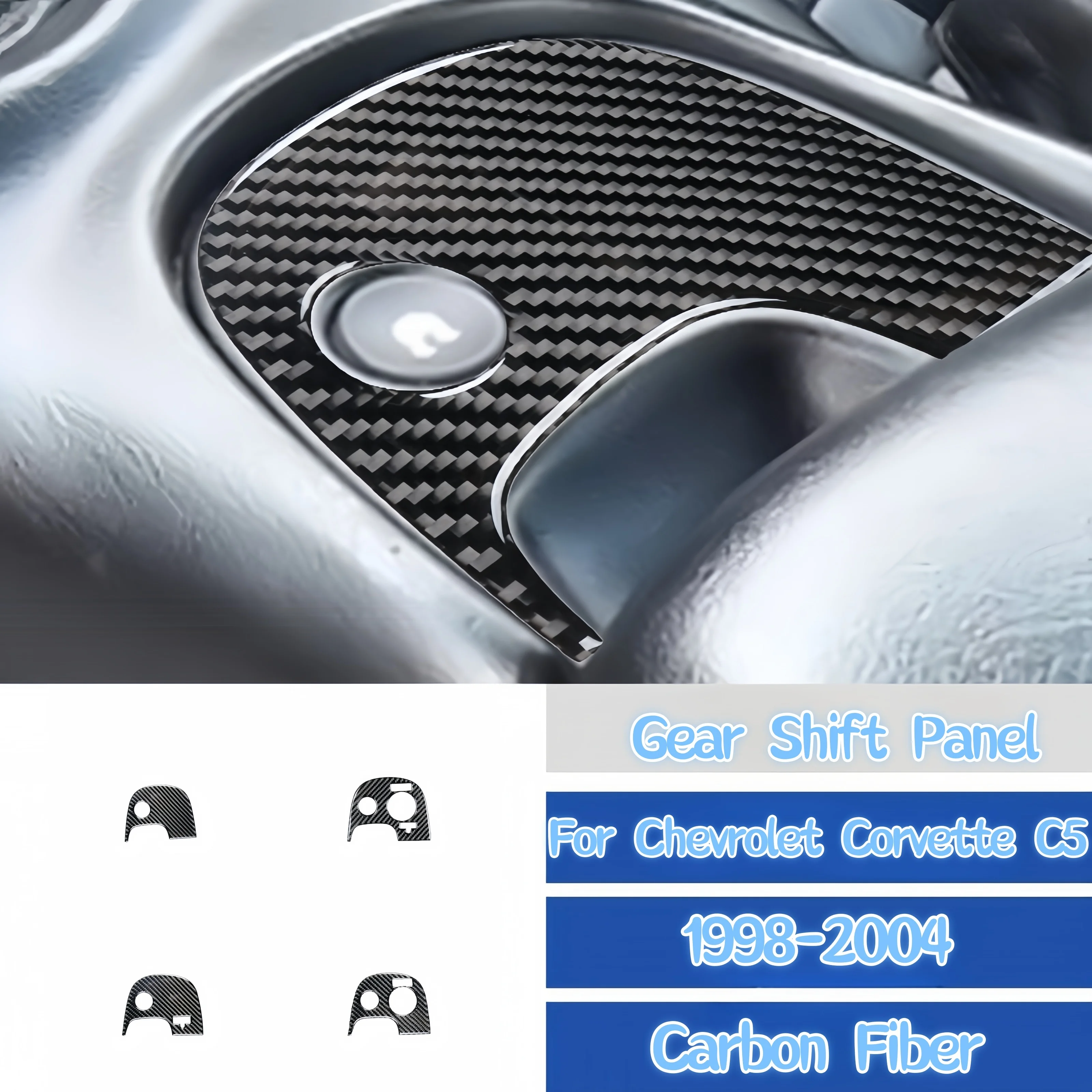 

For Chevrolet Corvette C5 1998-2004 Accessories Carbon Fiber Interior Car Gear Shift Below Button Panel Trim Cover Decor Sticker