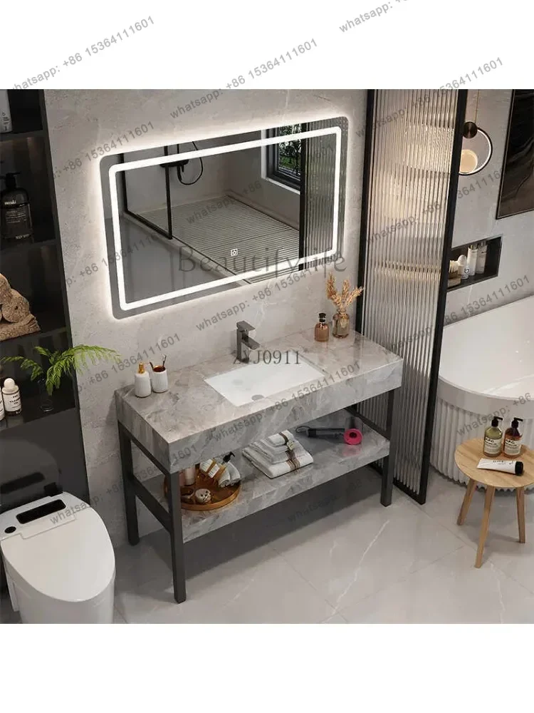 Slate ceramic basin floor bracket bathroom cabinet combination modern bathroom washstand