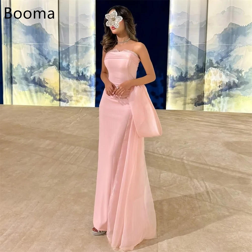 Booma حورية البحر وردي طويل بسيط بدون حمالات فساتين سهرة فساتين رسمية للنساء بدون أكمام فساتين حفلات كلاسيكية مصنوعة حسب الطلب 2025 #1