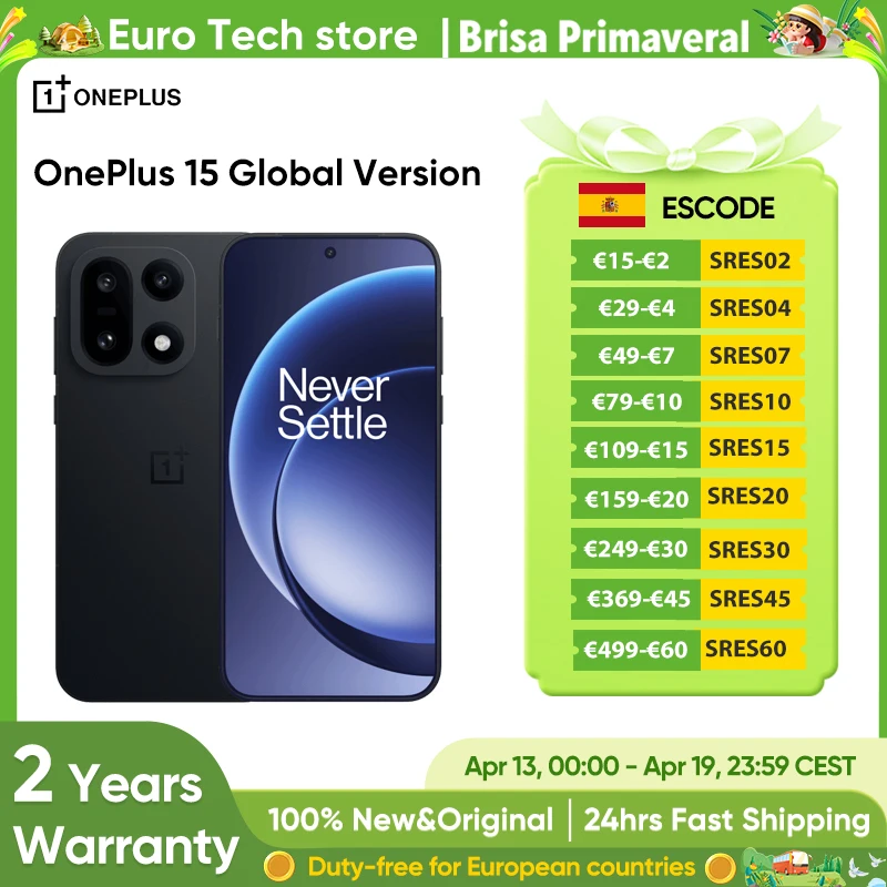 Versión Global OnePlus 15 5G Smartphone Snapdragon 8 Elite Gen 5 6.78” 165Hz 7300mAh 120W SUPERVOOC Google IMX906 Sony 50MP eSIM