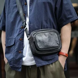 SENOFAN Brand Messenger Shoulder Bag Man Genuine Cowhide Leather Sport Crossbody Bag Male Mini Handbag Phone Pocket Boys QX8974