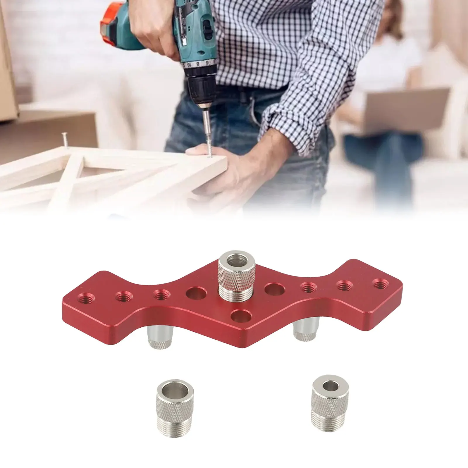 Aluminum Drill Positioner 140*105*14mm Centering Drill Tool Vertical Drilling Clamp Corrosion-resistant DIY Woodworking