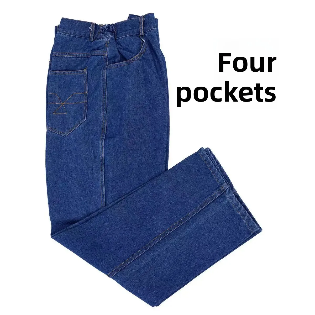 سميكة عارضة ملابس العمل الجينز السراويل للرجال لحام مقاومة فضفاضة تناسب حماية الحرارة ملابس حماية العمل ملابس العمل #5