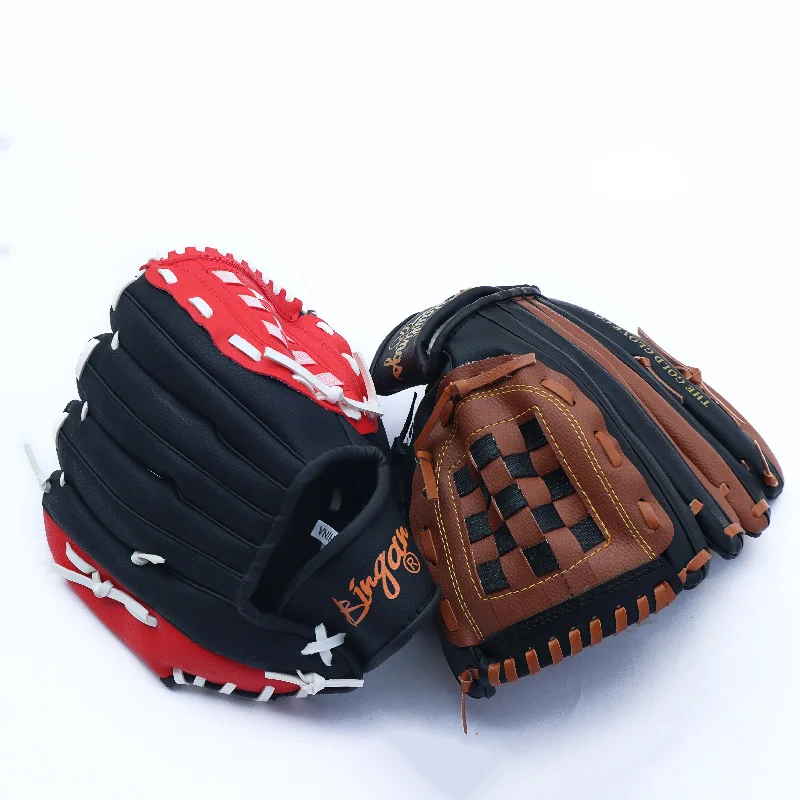 Baseball Gloves Thickened Adults Softball Protective Catcher Gloves 12.5 Inches PVC Wear-resistant Sports Hand Protective Gear