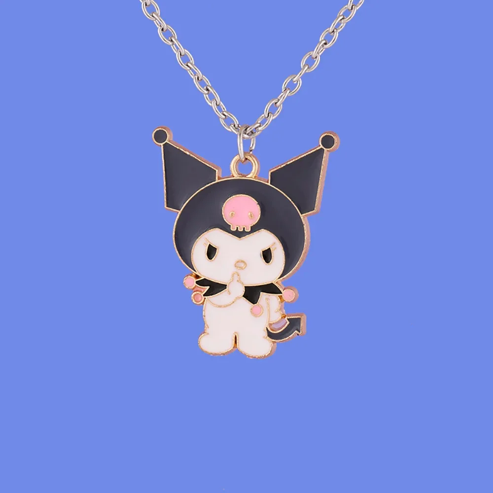 Collar Kawaii Kuromi My Melody, cadena con figura de Anime de dibujos animados, regalos de Navidad para niños y niñas, Bestie