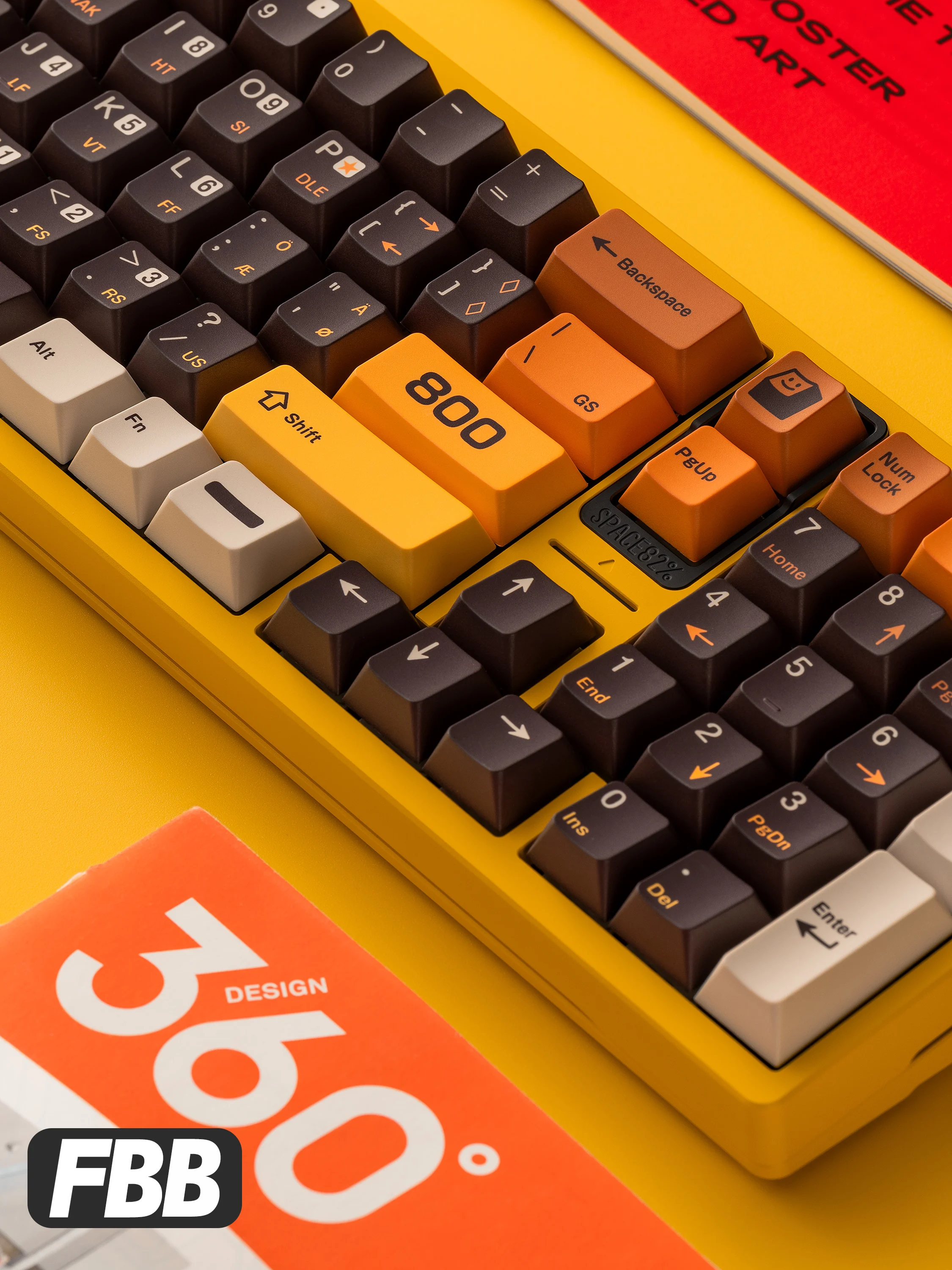 FBB Keycaps 800 PBT Keycaps Set DYE-SUB Cherry Profile Mechanical Keyboard Keycap for 60%, 75%, 80%, 96%, 100% 1.7mm Thickness