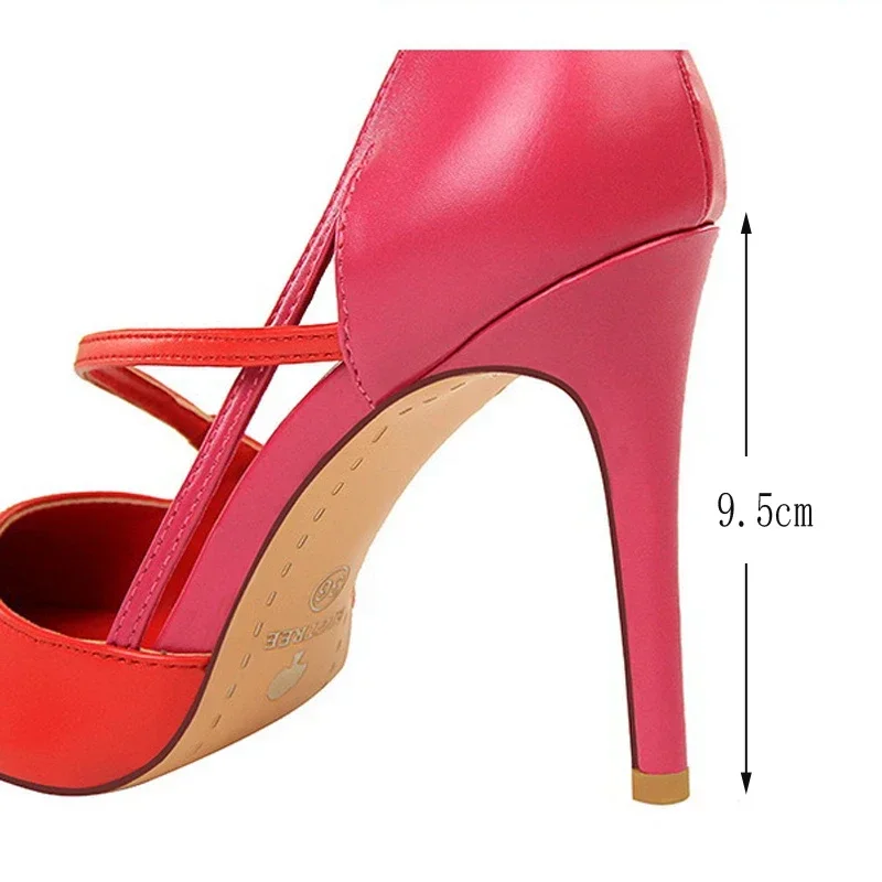 BIGTREE Fashion Designer Sweet Pointed Women Pumps Sexy Party Shoes Stripper Hollow Out Stiletto High Heel Sandals