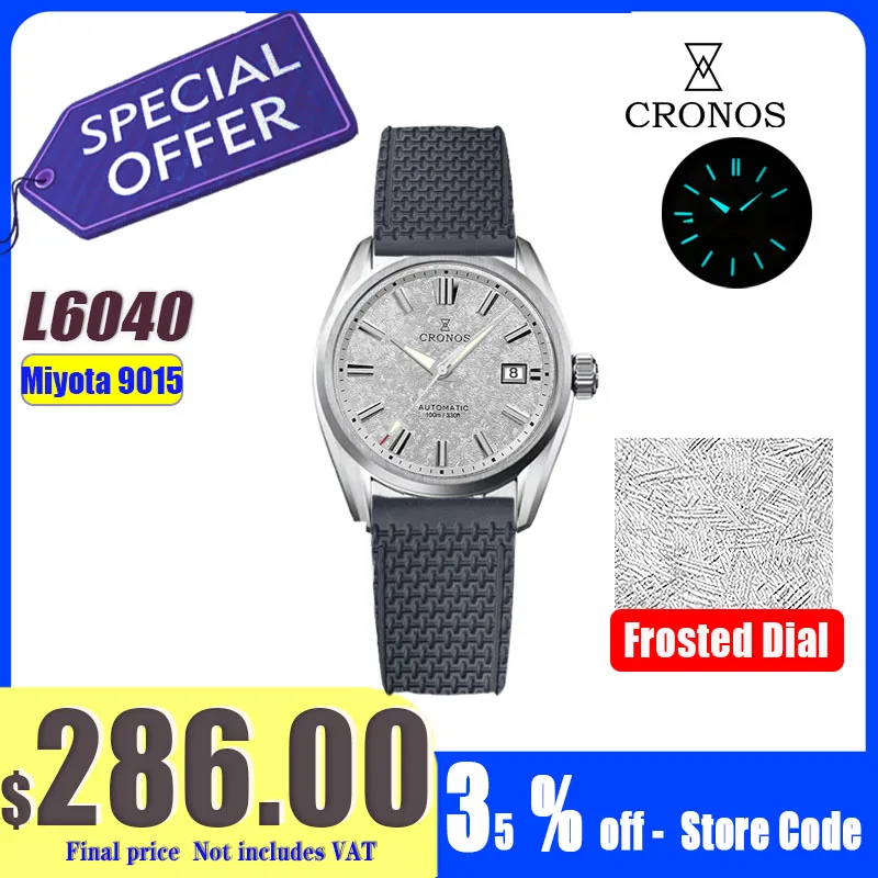 Cronos New 39mm Texture Luxury Men Business Dress Watches Miyota 9015 PT5000 SW200Automatic Mechanical Waterproof 100m L6040 M