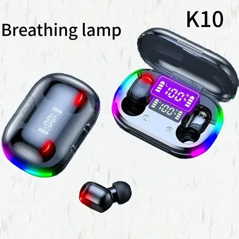 K10 Tws Earphones Bluetooth Wireless Headphones LED Display Smart Noise Reduction Phone Ear Buds Hearing Aids Handfree Blutooth