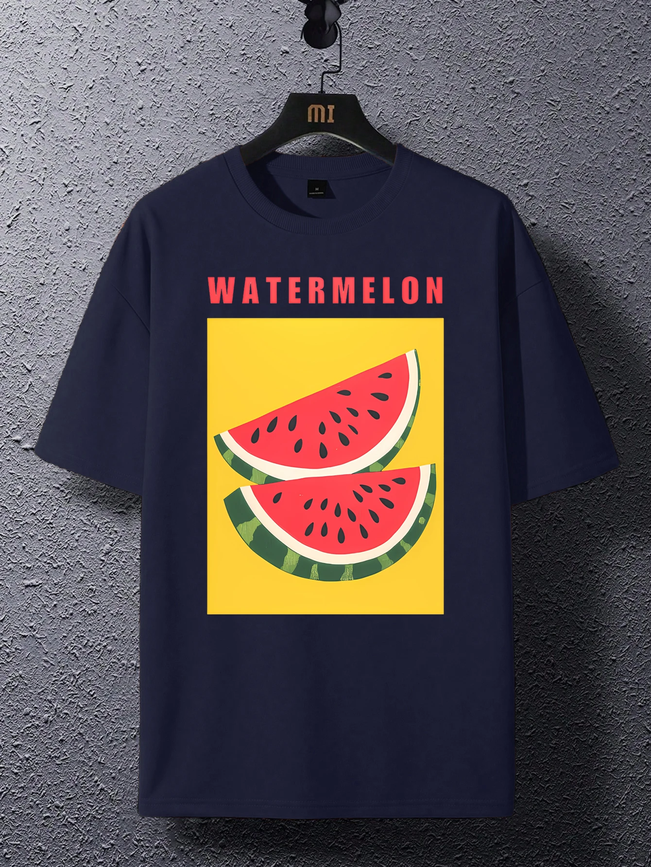 

Summer Watermelon Fruits Printing T Shirt Mens Oversize All-Match Tops Trendy O-Neck Short Sleeve Cotton Casual Streetwear