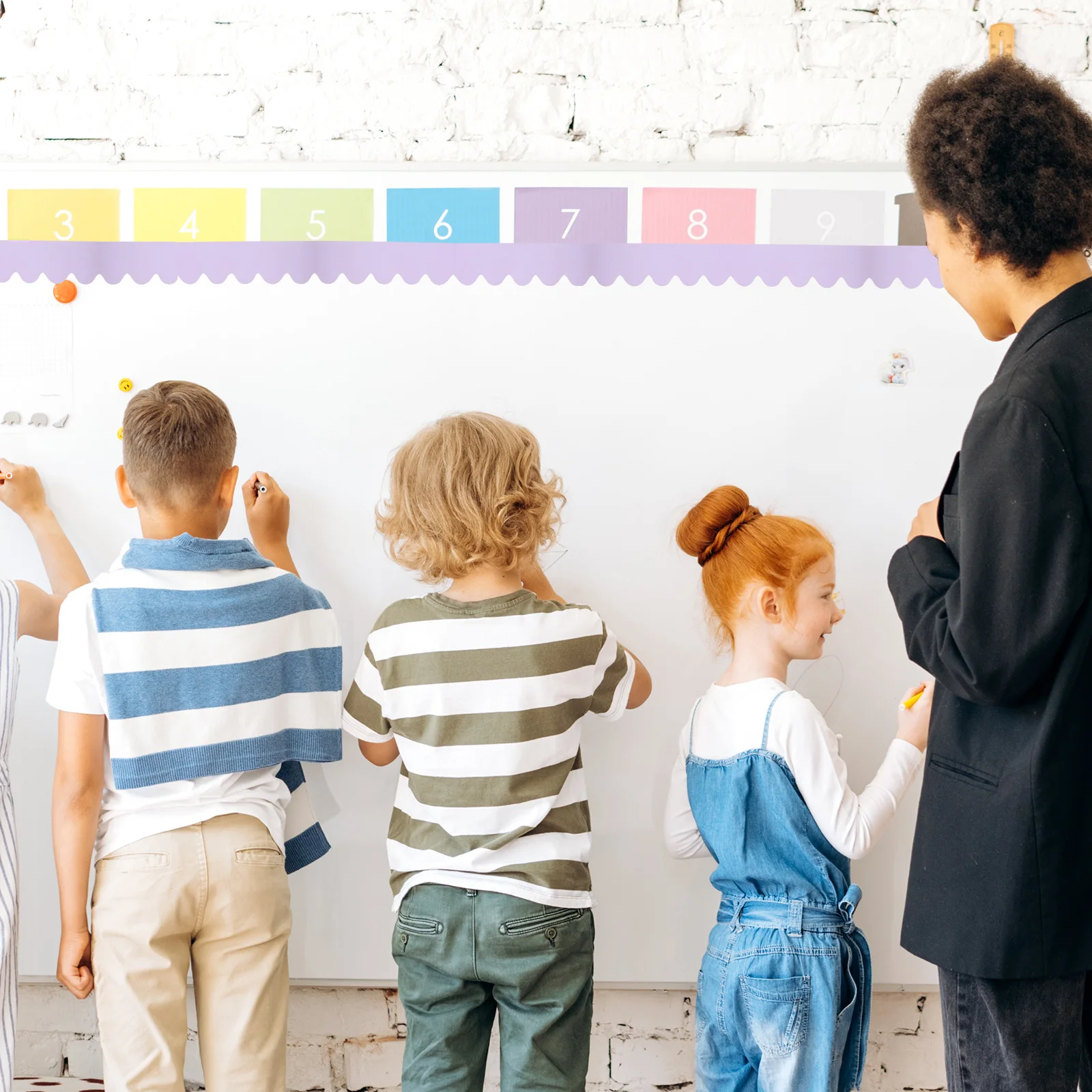 

Chalkboard Stickers Bulletin Border Trim Strips for Classroom Decorations Office