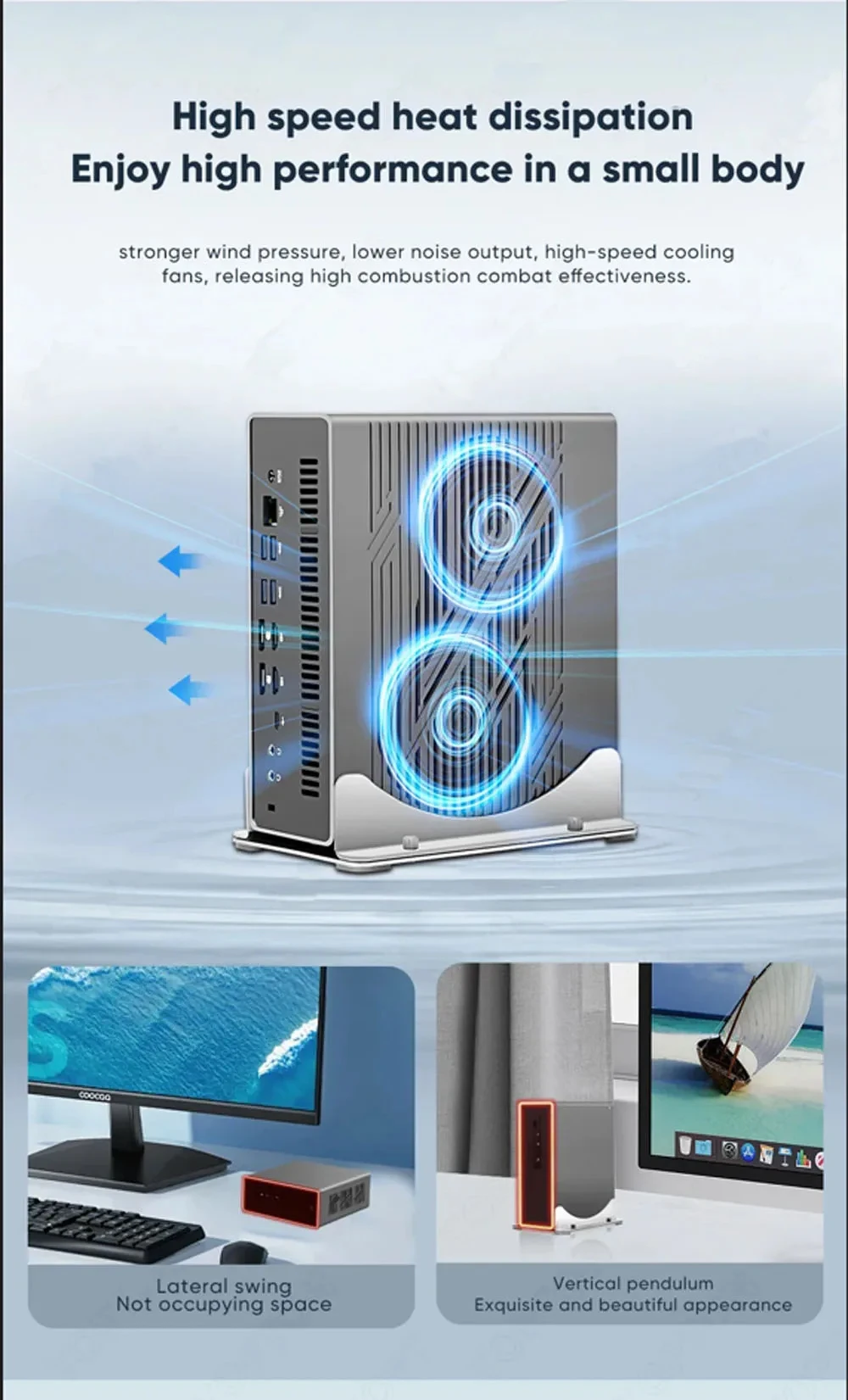 Mini PC dedicado para jogos de alta velocidade Intel i7 12650H 13620H i9 13900H GPU RTX3060 12G RTX3070 16G computador gamer 2xHD 2XDP Win11