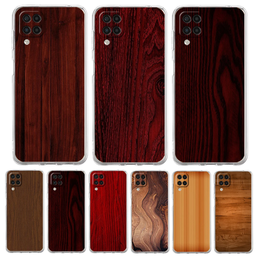 

Carved Wood Phone Case for Samsung Galaxy A13 A22 A32 A52 A53 A72 A51 A71 A11 A31 A41 A01 A21S 5G Transparent Shell Capas Bags