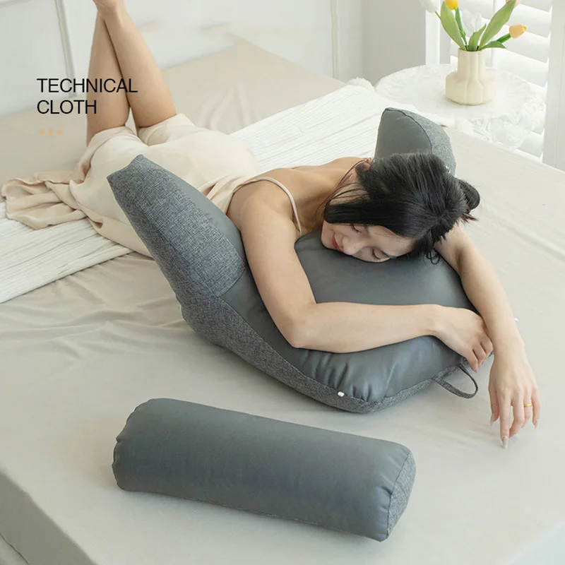 

Triangle Reading Pillow Cooling Latex Cushion Big Wedge Adult Backrest Removable Washable Sofa Reading Pillow Back Pillow
