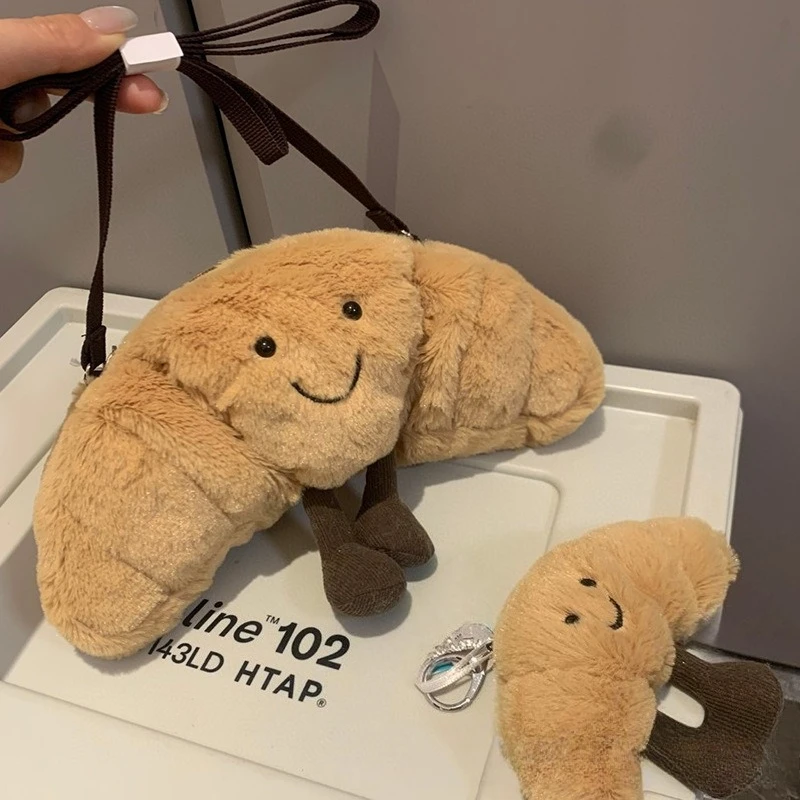 

Jellycat с бирками, оригинальная диагональная сумка-круассан, милая плюшевая кукла, сопровождающая успокаивающая кукла, подарок другу, плюшевая наполнитель