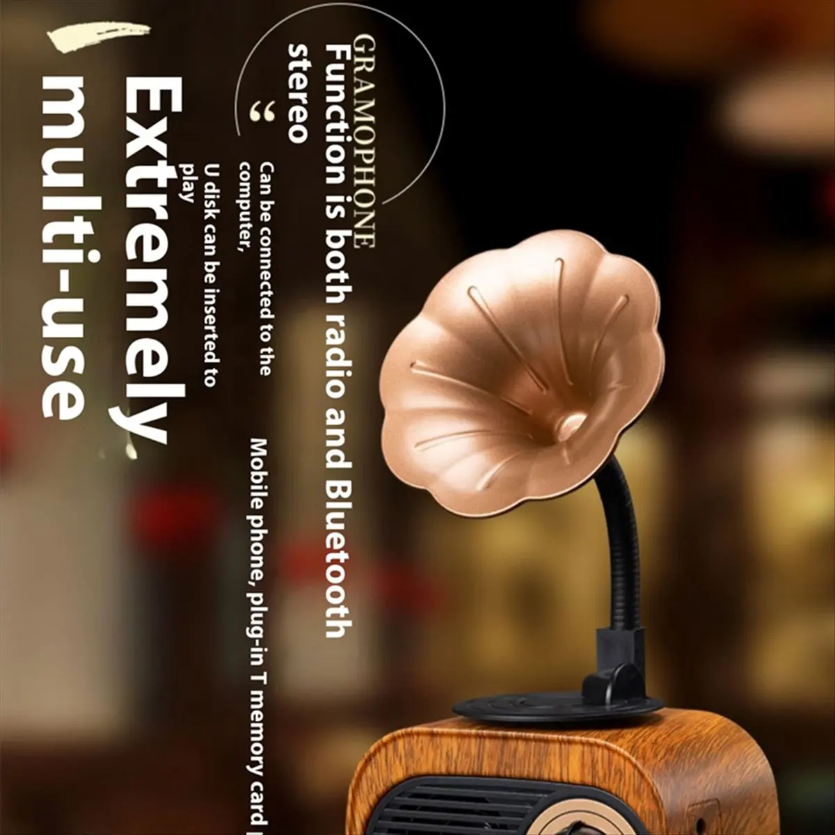 L73A NEW Retro Wood Bluetooth Speaker Portable Wireless Mini Outdoor Sound System with TF FM Radio Music MP3 Subwoofer