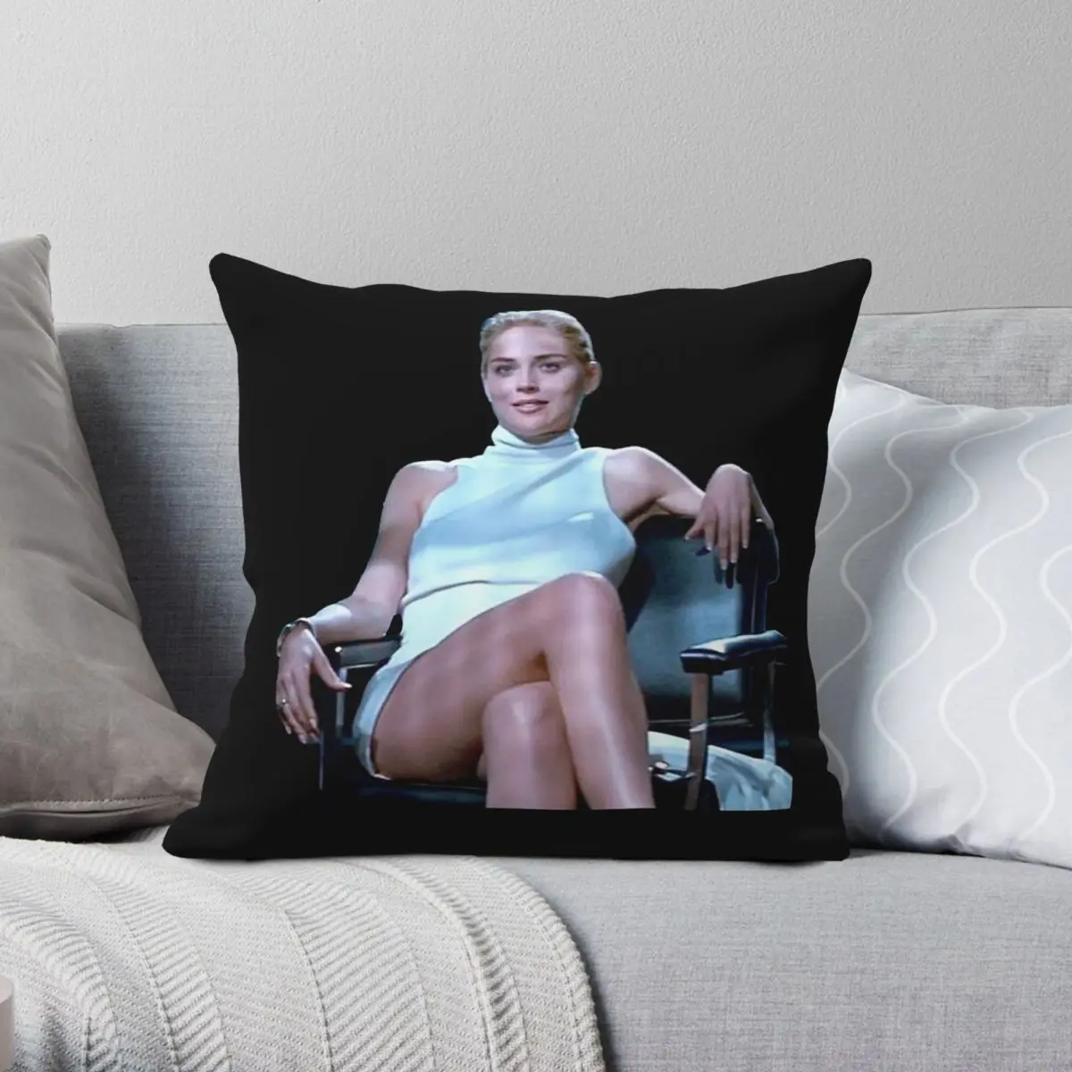 Sharon Stone In Basic Instinct Square Pillowcase Polyester Linen Velvet Pattern Zip Decor Throw Pillow Case Car Cushion Cover