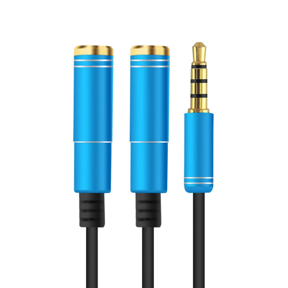

3.5mm Headset Splitter Cable Adapter for iOS Laptops Tablets Dual Output Gold Plated Connectors Reliable Sound Quality
