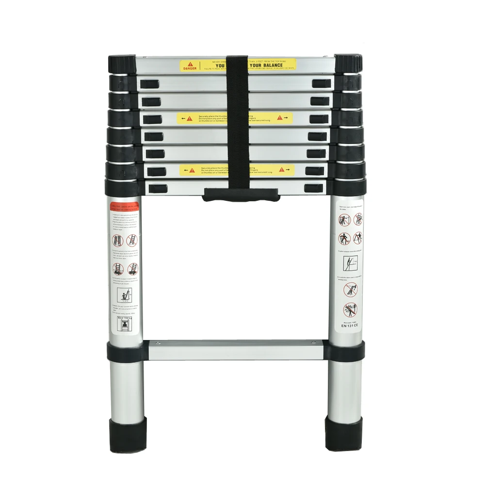 Aluminum Telescopic Ladder, Telescoping Ladder, Multipurpose Ladder Loft Arttic Ladder for Home Outdoors, EN131, 330 LB Capacity