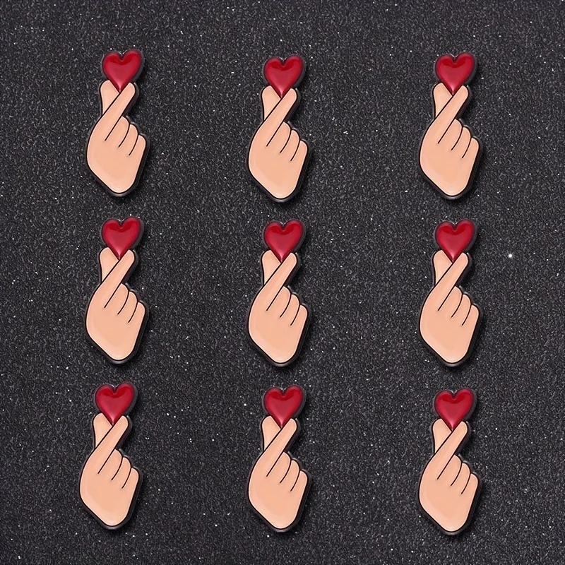 36pcs Cute Cartoon Finger Pins Accessories Than Heart Alloy Brooch Bulk Romantic Sign Language Brooches Lapel Badges Party Decor