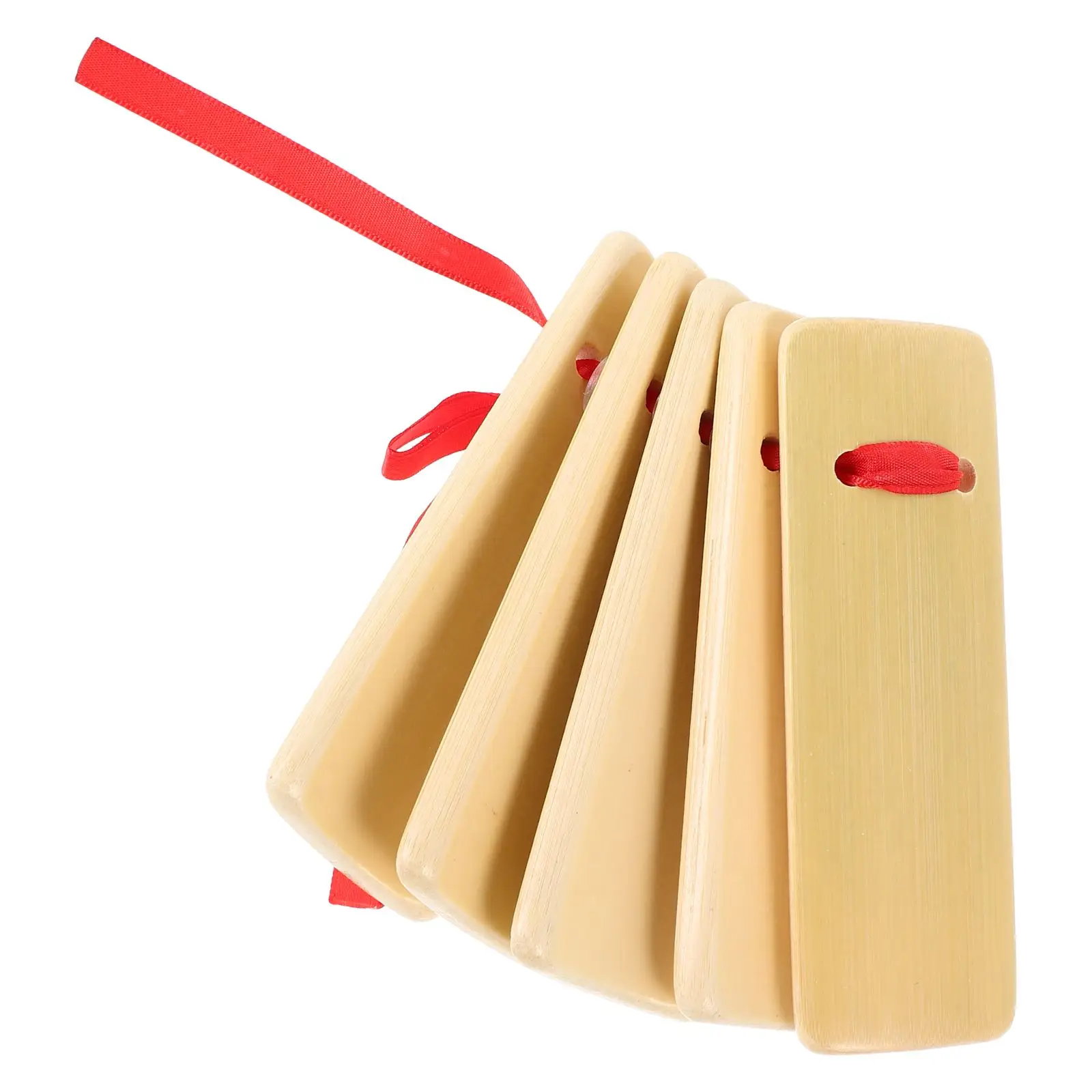 

5 Pcs Bamboo Board Music Clapper Castanets for Adults Chinese Musical Instrument White Wooden Pupils