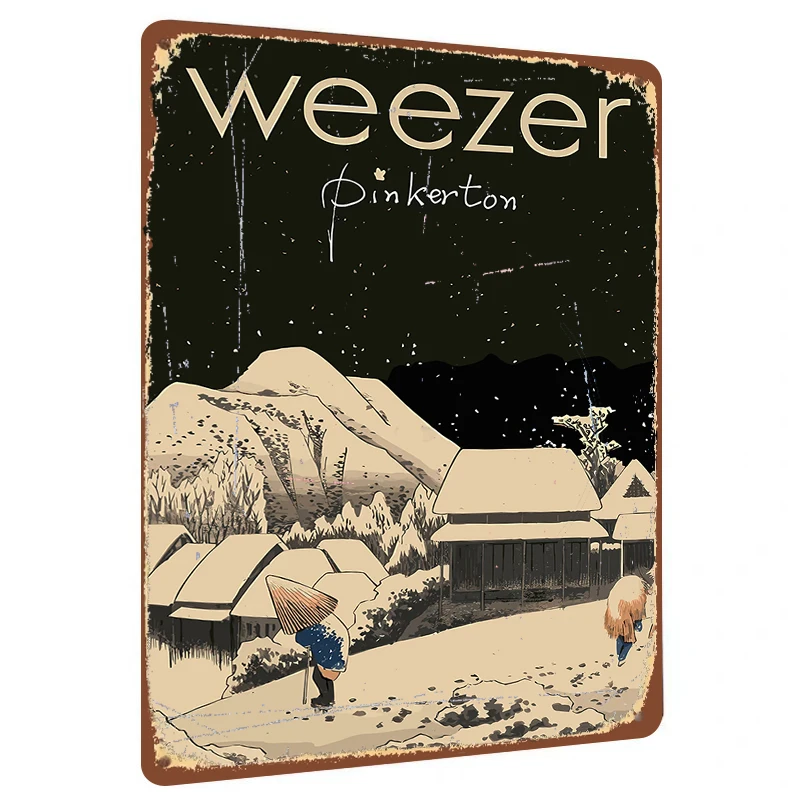 Weezer Pinkerton Album Cover Art Metal Tin Sign Vintage Music Decor for Room Wall Hanging